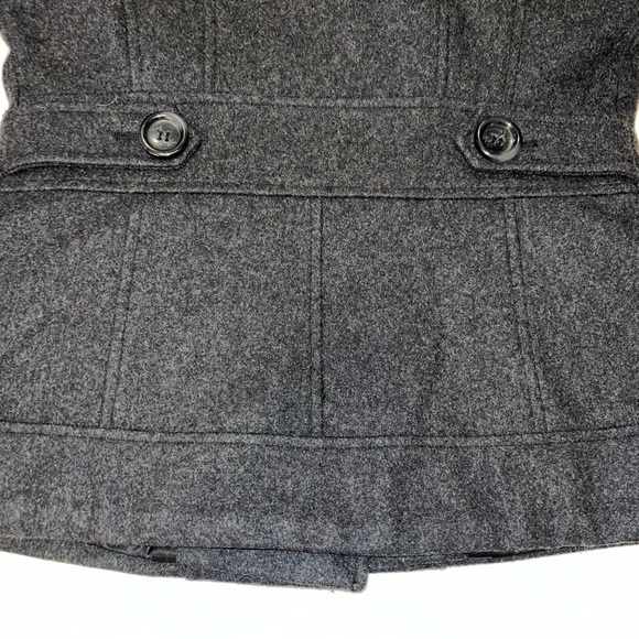 Guess size M charcoal gray wool blend double breasted mid length lined Pea Coat - Picture 5 of 16